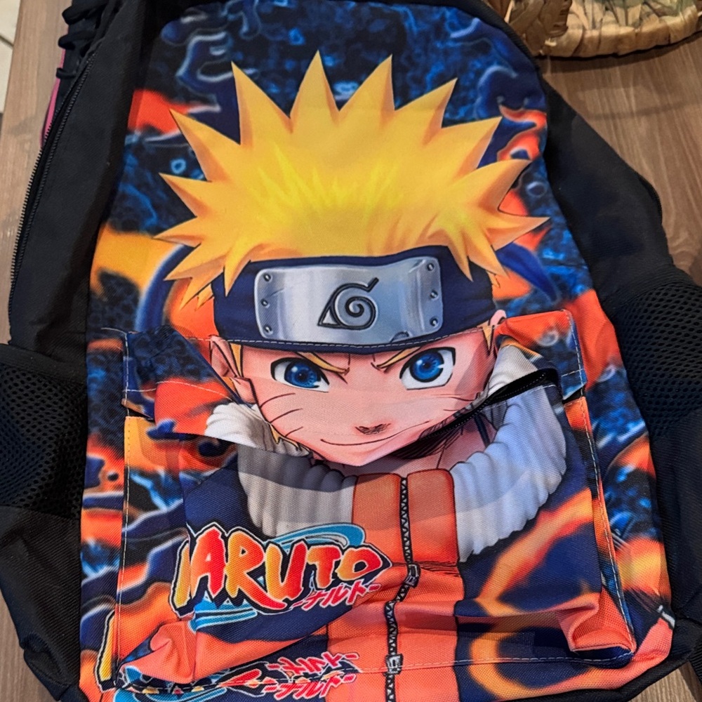 Naruto Kids Backpack - Black and Orange Design